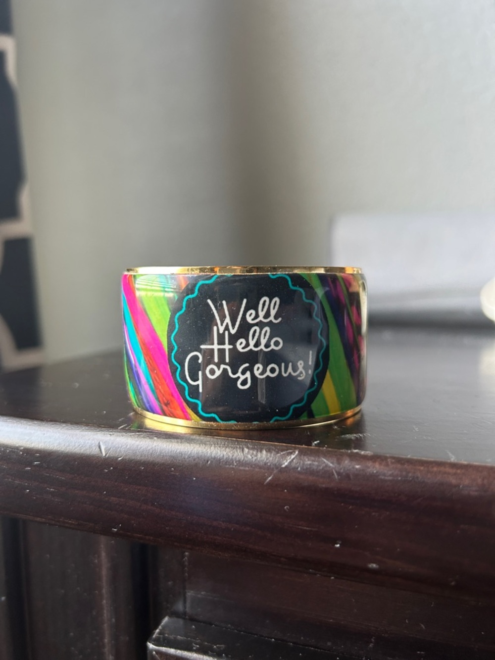 Rustic Cuff Multi-Color "Well Hello Gorgeous" Statement Cuff Bracelet